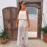 ARIADNA ECRU CROCHET PANTS