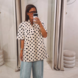 ELISE ECRU SHORTSLEEVE POLKADOTS BLAZER