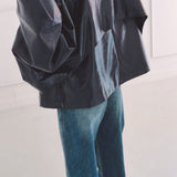 AMELIE DARK BLUE SHINY LEATHER JACKET