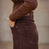 BROWN WIDE LEG JEANS 9092-11