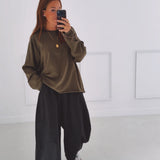 FLORENCE KHAKI CHECKERED BALLOON PANTS