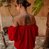 HOLA RED OFF SHOULDER TOP