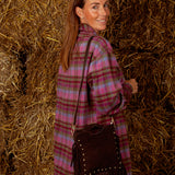 EFFIE PINK CHECKERED BUTTON DRESS