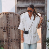 CLAUDIA ECRU SHORTSLEEVE BLAZER