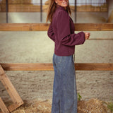 DELLA-RAE BORDEAUX WRAP BLAZER