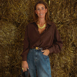 RORY BROWN BLOUSE