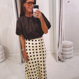 YADE BUTTER YELLOW POLKADOTS SKIRT
