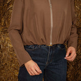 BETHANY BROWN ZIP JACKET