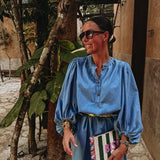 SOLECITO BLUE DENIM DRESS