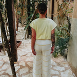 RIVIERA ECRU/LIGHT YELLOW STRIPED PANTS