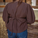 MAVIS BROWN PERFECT FALL BLOUSE