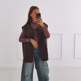 PRIMROSE BURGUNDY SLEEVELESS LEATHER JACKET