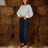 YVAINE WHITE STRIPED LONGSLEEVE SHIRT