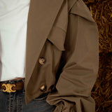 ELEANOR KHAKI CROPPED TRENCHCOAT