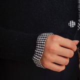 MAIREN DARK BLUE BUTTON CARDIGAN