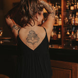 SECRET SHINE BLACK SEQUIN TOP