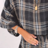 JESSICA DARK GREY CHECKERED DRESS