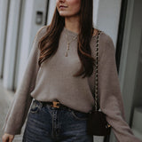 MACKENZIE BEIGE KNIT SWEATER