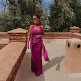 HAYATI FUCHSIA BUSTIER DRESS WITH SCARF