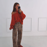 FALL IS COMING RED CUT-OUT SWEATER