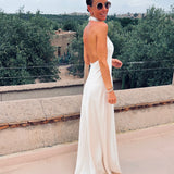 YAKUBA ECRU HALTER DRESS