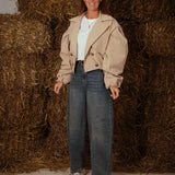 ELEANOR BEIGE CROPPED TRENCHCOAT