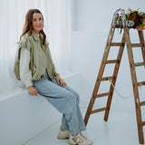 JOHANNA KHAKI SLEEVELESS JACKET