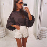 AMARIS BROWN BLOUSE