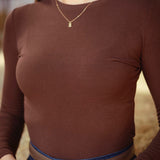 ELOISE BROWN BASIC LONGSLEEVE SHIRT