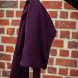 LOTTIE BORDEAUX/DARK BLUE STRIPED SCARF