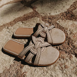 BEIGE STUDS SLIPPERS