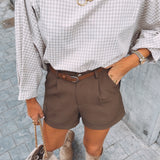 DAWSIE ECRU CHECKERED BLOUSE