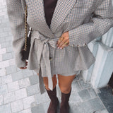PENELOPE BEIGE CHECKERED BLAZER