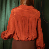 LUMINESCENCE TERRACOTTA BLOUSE