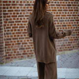 SIMPLY COSY BROWN COMFY TWO-PIECE SET