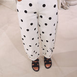 WHITE/BLACK POLKADOTS BALLOON JEANS 9255