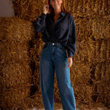 STUDS BALLOON WIDE LEG JEANS KM3553