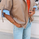 KEELY BEIGE SHORTSLEEVE TRENCHCOAT