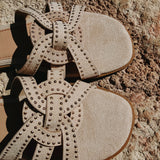 BEIGE STUDS SLIPPERS