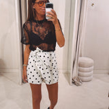 JULINE BLACK LACE T-SHIRT