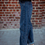 DARK BLUE BARREL JEANS DX6017