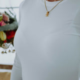 NATHALIE WHITE BASIC LONGSLEEVE SHIRT