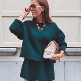 LORETTA DARK GREEN TWO-PIECE SET