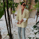 AZUCENA LIGHT YELLOW STRIPED BLAZER