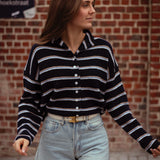 SNUGGLE DARK BLUE STRIPED CARDIGAN