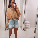 RHINESTONE BLUE DENIM SHORT ST1104