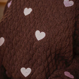 LOVELY BROWN HEART KNITTED SWEATER