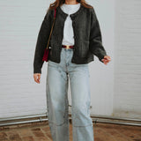 NORI DARK GREY BUTTON CARDIGAN