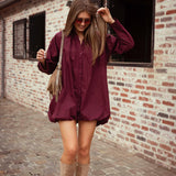 CHESTINA BURGUNDY DRESS