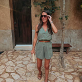 RAQUEL KHAKI DENIM PLAYSUIT
